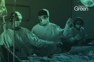 surgeon and nurses looking ahead